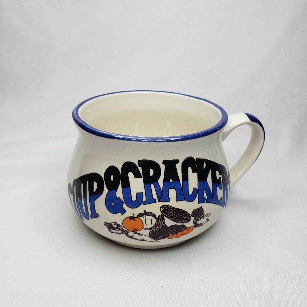 Vtg PMC Soup & Crackers Ceramic Mug